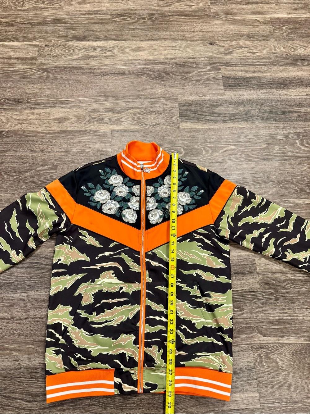 Reason NYC Men’s L Tiger Camo Floral Embroidered Track Jacket Orange - Picture 7 of 7